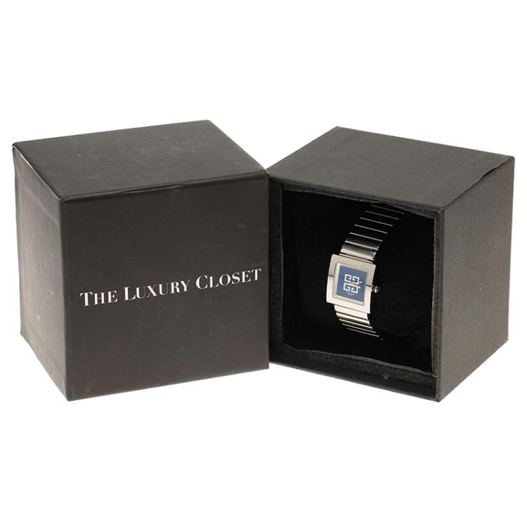 Pre Owned Givenchy Blue Stainless Steel Apsaras Women's Wristwatch 23MM