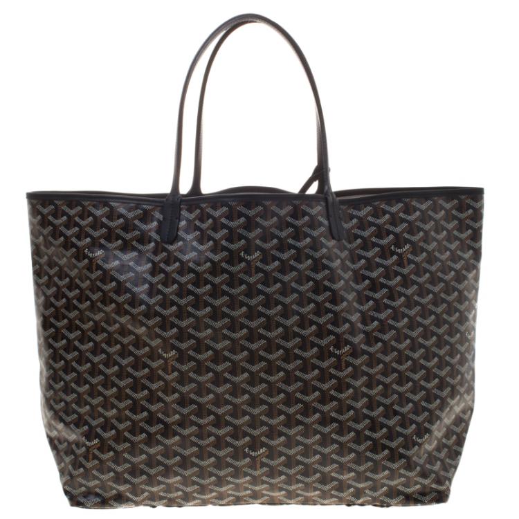 Pre Owned Goyard Black Coated Canvas St Louis GM Tote