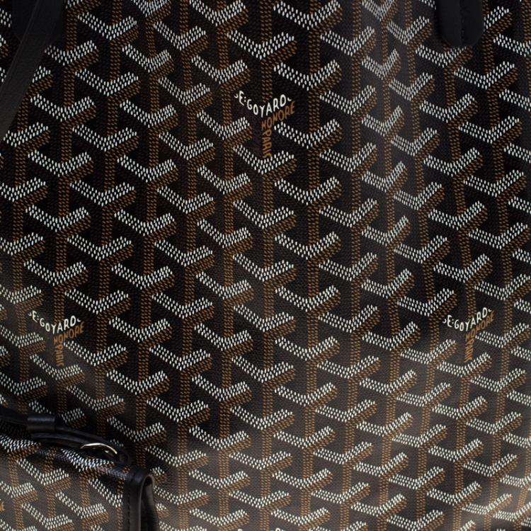 Pre Owned Goyard Black Coated Canvas St Louis GM Tote