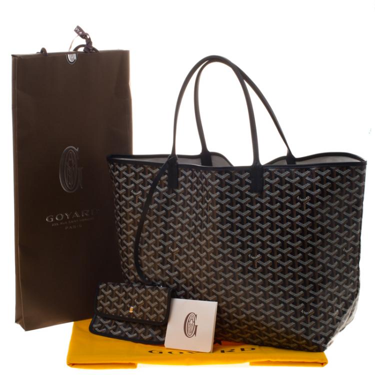 Pre Owned Goyard Black Coated Canvas St Louis GM Tote