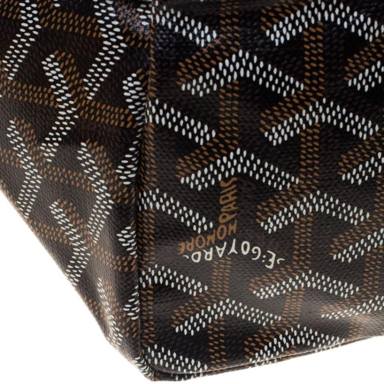 Pre Owned Goyard Black Coated Canvas St Louis GM Tote