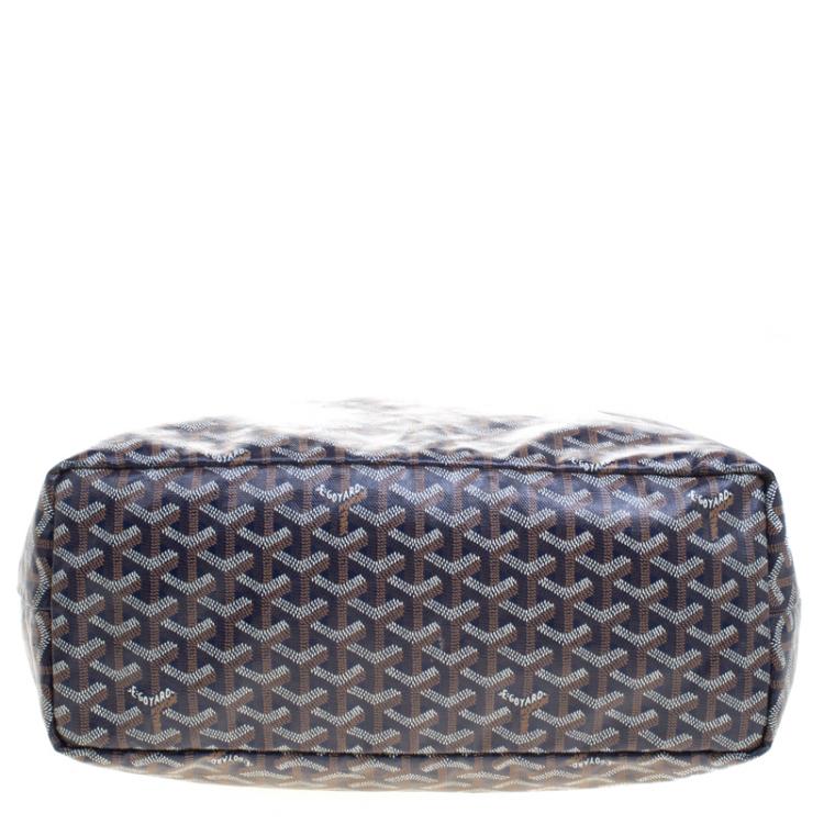 Pre Owned Goyard Brown/Navy Blue Coated Canvas Saint Louis Tote