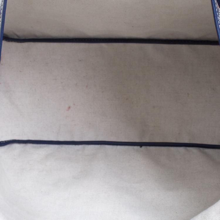 Pre Owned Goyard Brown/Navy Blue Coated Canvas Saint Louis Tote