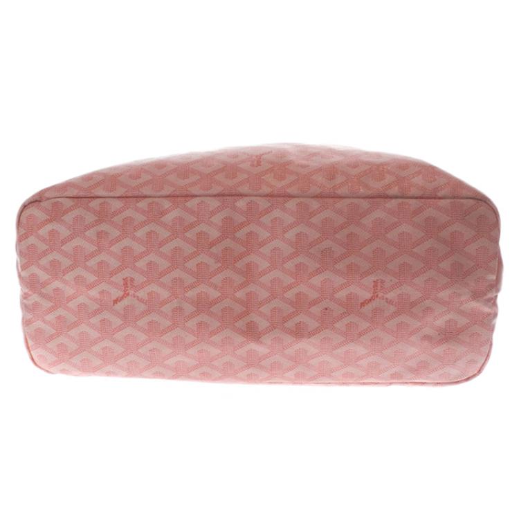 Pre Owned Goyard Pink Chevron Coated Canvas St. Louis PM Tote