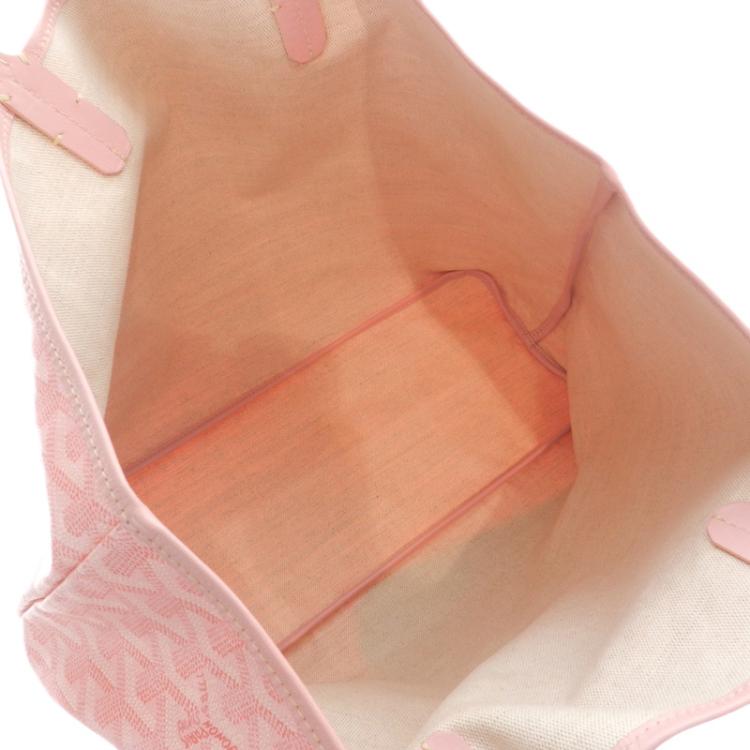 Pre Owned Goyard Pink Chevron Coated Canvas St. Louis PM Tote