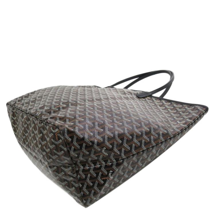 Pre Owned Goyard Black Chevron Coated Canvas Saint Louis GM Bag