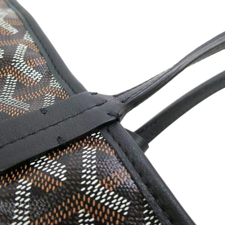 Pre Owned Goyard Black Chevron Coated Canvas Saint Louis GM Bag