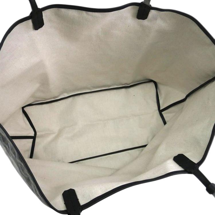 Pre Owned Goyard Black Chevron Coated Canvas Saint Louis GM Bag