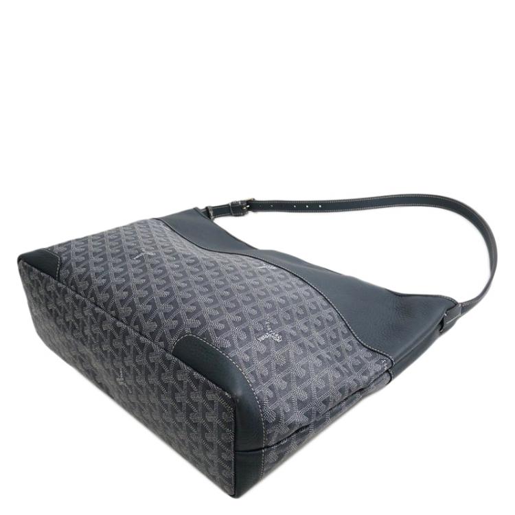 Pre Owned Goyard Black Chevron Coated Canvas/Leather Grenadines Shoulder Bag