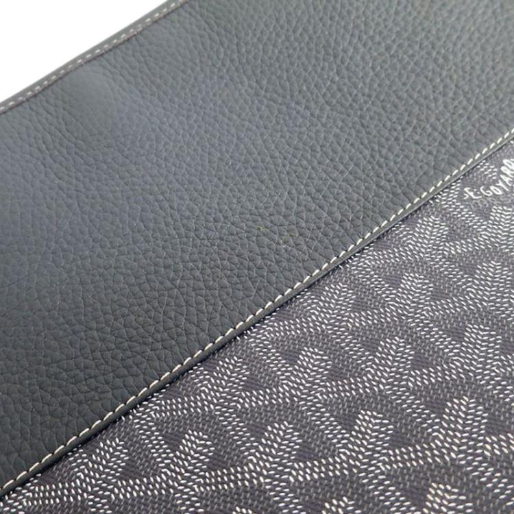 Pre Owned Goyard Black Chevron Coated Canvas/Leather Grenadines Shoulder Bag