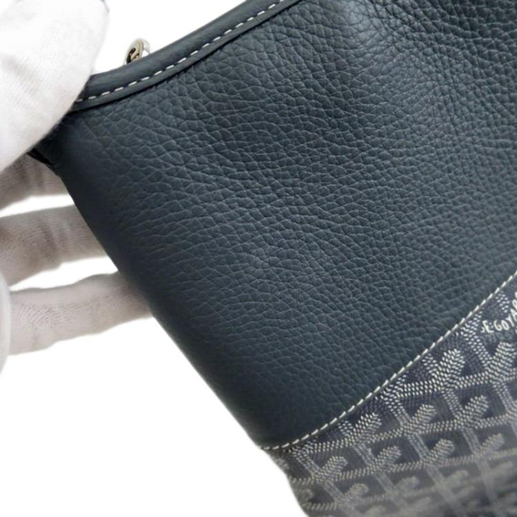 Pre Owned Goyard Black Chevron Coated Canvas/Leather Grenadines Shoulder Bag