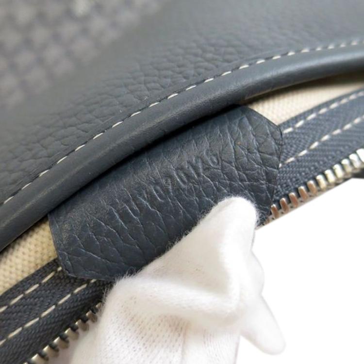 Pre Owned Goyard Black Chevron Coated Canvas/Leather Grenadines Shoulder Bag