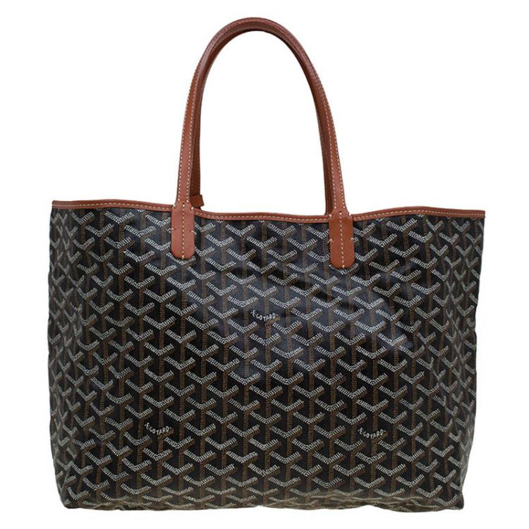 Pre Owned Goyard Black/Brown Coated Canvas Saint Louis Tote