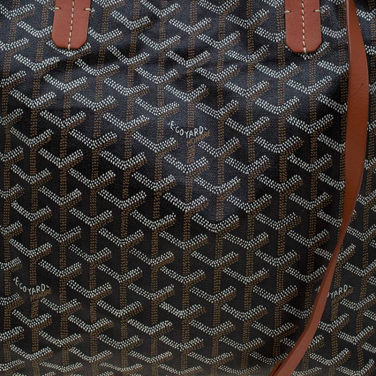 Pre Owned Goyard Black/Brown Coated Canvas Saint Louis Tote