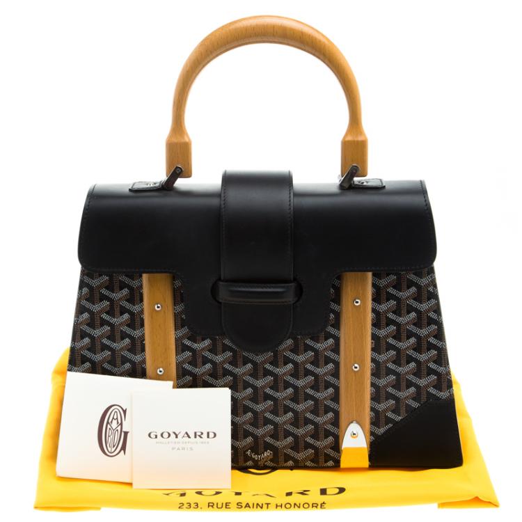Pre Owned Goyard Brown/Black Coated Canvas and Leather Saigon Top Handle Bag
