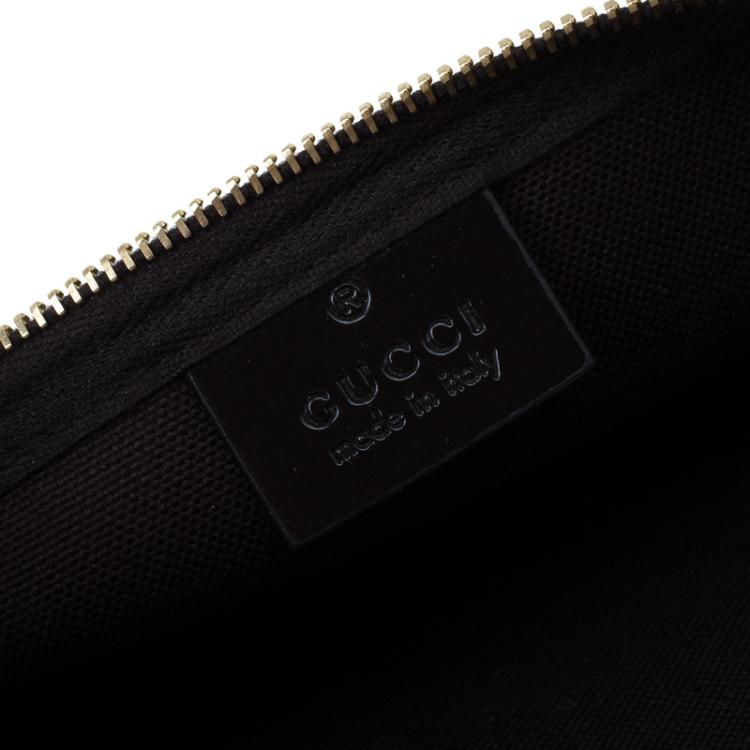 Pre Owned Gucci Dark Brown GG Coated Canvas Pouch