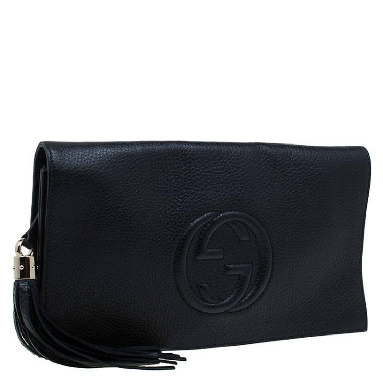 مملوكة مسبقًا Gucci Black Leather Soho Clutch