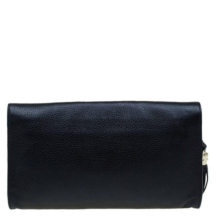 مملوكة مسبقًا Gucci Black Leather Soho Clutch