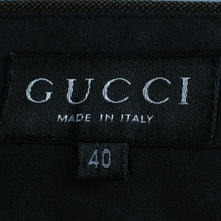 Pre Owned Gucci Green Wide Leg Trousers S