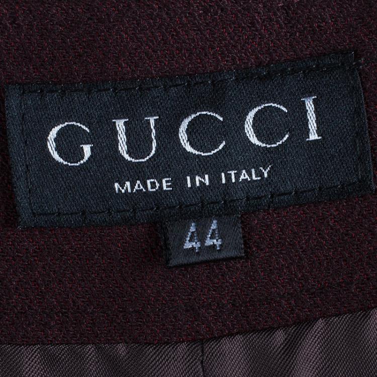 Pre Owned Gucci Burgundy Wide Leg Trousers M