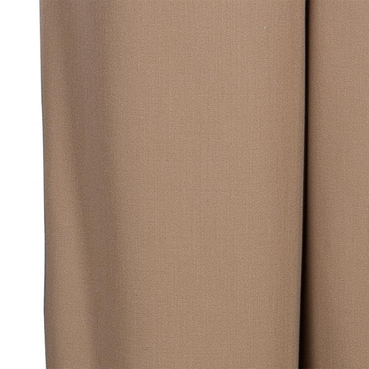 Pre Owned Gucci Dark Beige Wide Leg Trousers S