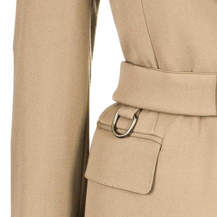 Pre Owned Gucci Beige Belted Blazer S