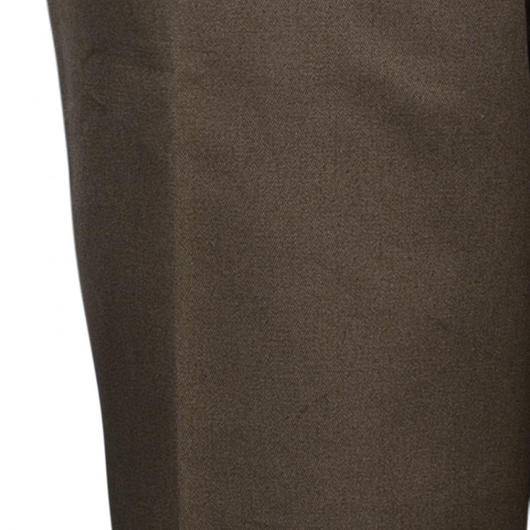 Pre Owned Gucci Brown Wide Leg Trousers M