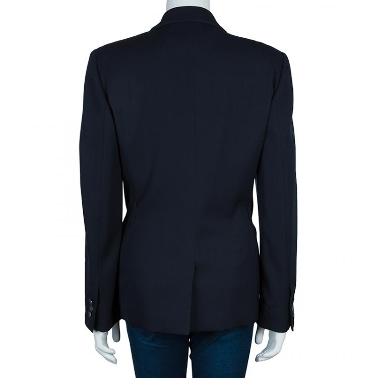 Pre Owned Gucci Navy Blue Wool Blazer M