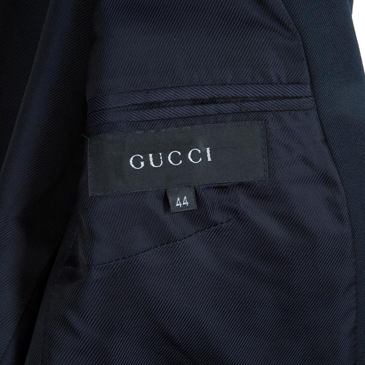 Pre Owned Gucci Navy Blue Wool Blazer M
