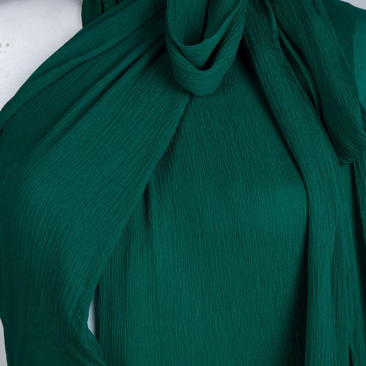 Pre Owned Gucci Emerald Green Silk Chiffon One Shoulder Gown M