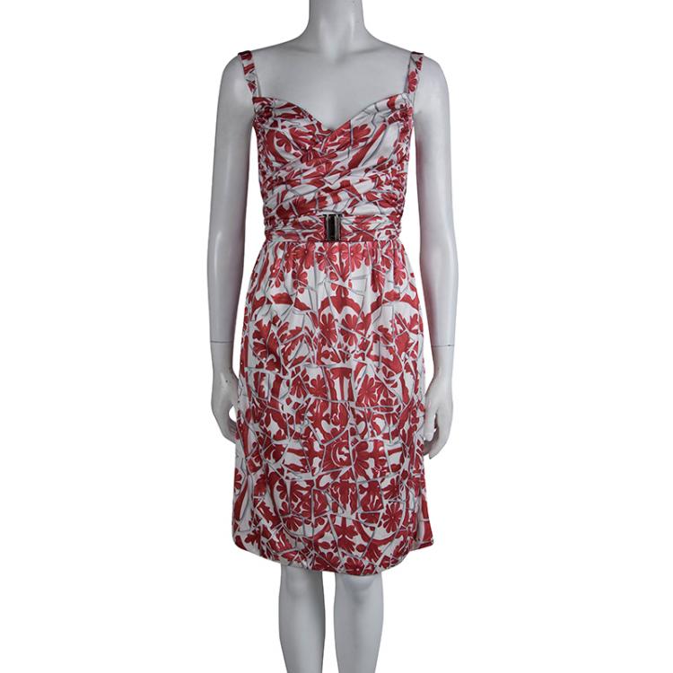 Pre Owned Gucci Floral Printed Knit Sleeveless Dress M