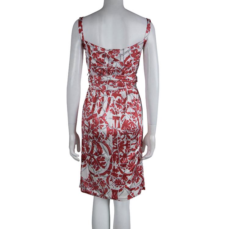 Pre Owned Gucci Floral Printed Knit Sleeveless Dress M