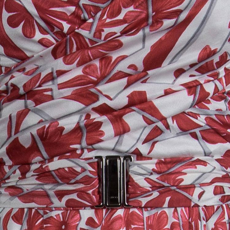 Pre Owned Gucci Floral Printed Knit Sleeveless Dress M