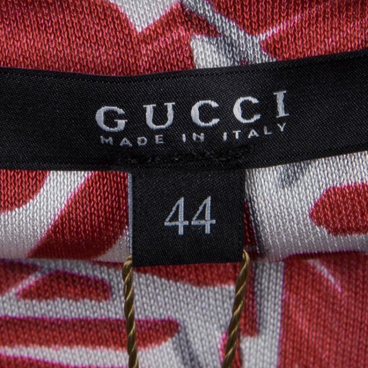 Pre Owned Gucci Floral Printed Knit Sleeveless Dress M