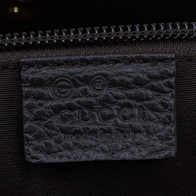 Pre Owned Gucci Brown Micro Guccissima Nylon Slim Portfolio Tote