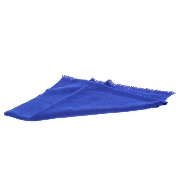 Pre Owned Gucci Royal Blue Guccissima Wool Shawl