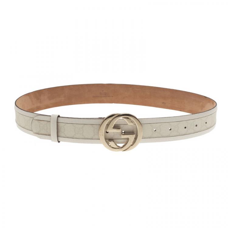 white leather gucci belt
