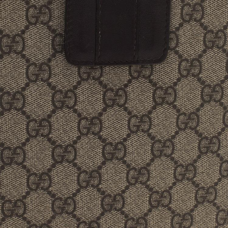 Pre Owned Gucci Brown Guccissima Canvas and Leather iPad Cover