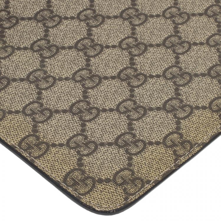 Pre Owned Gucci Brown Guccissima Canvas and Leather iPad Cover