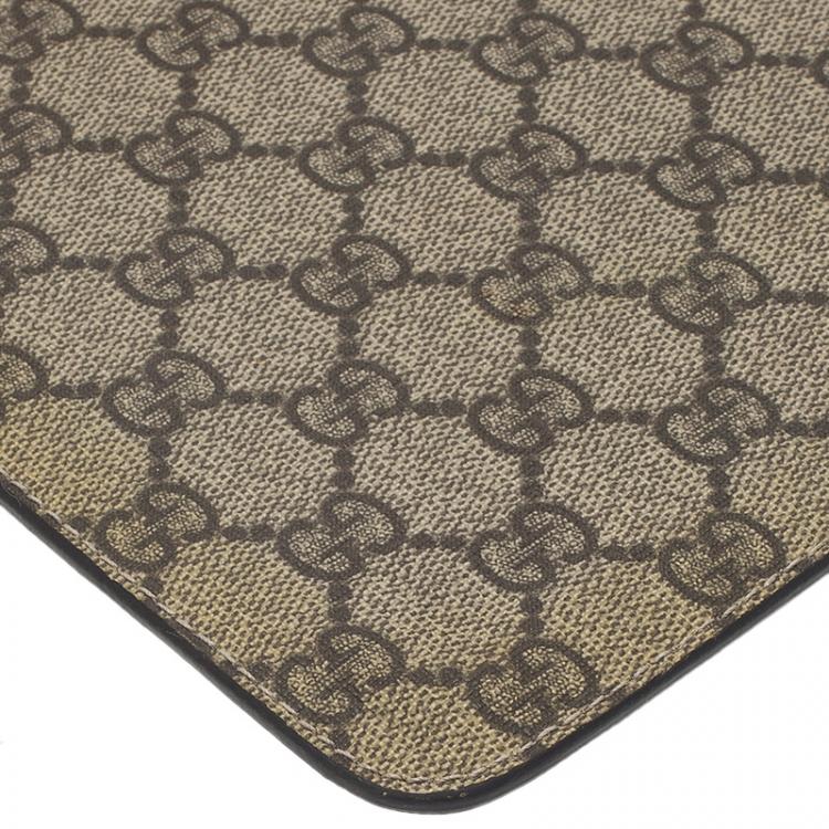 Pre Owned Gucci Brown Guccissima Canvas and Leather iPad Cover