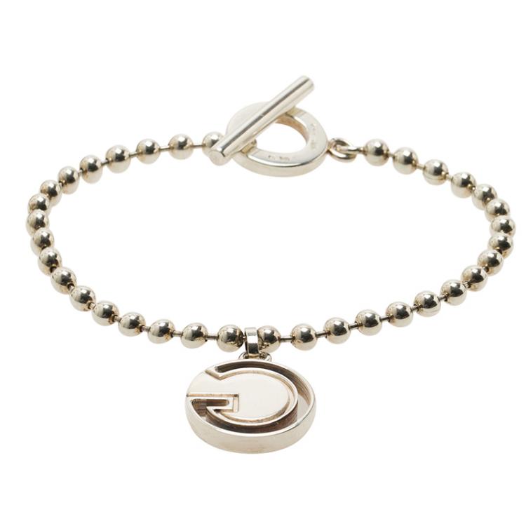 Pre Owned Gucci G Silver Chain Bracelet
