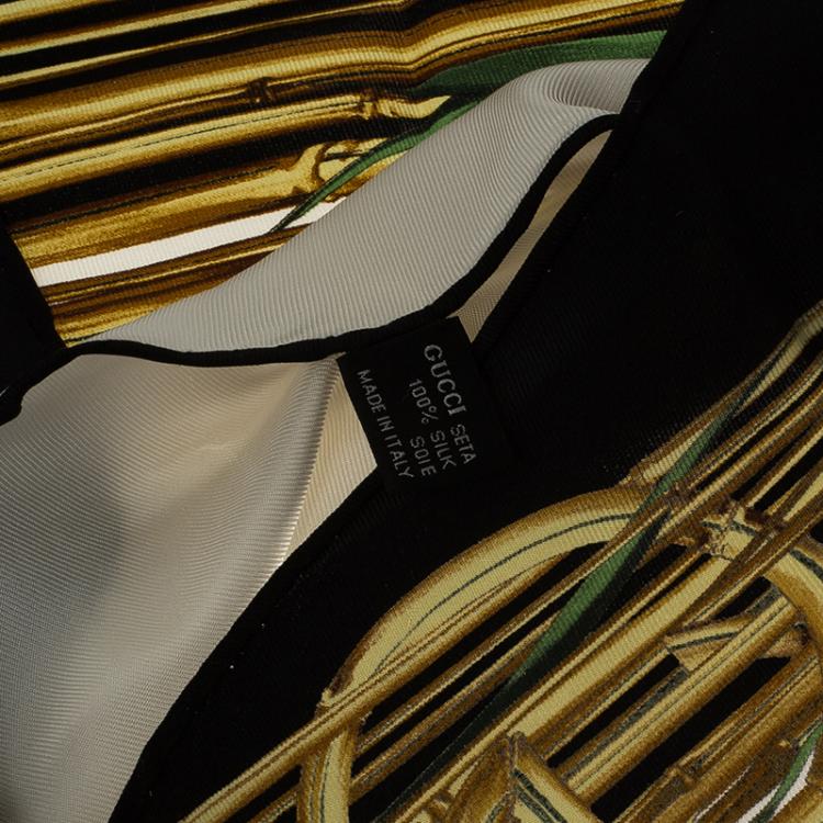 Pre Owned Gucci Mutlicolor Printed Silk Neck/ Head Scarf 