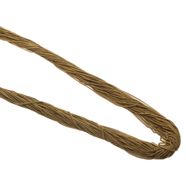 Pre Owned Gucci Bamboo and Chains Gold Tone Long Necklace