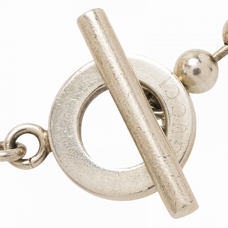 Pre Owned Gucci Boule Chain Silver Bracelet