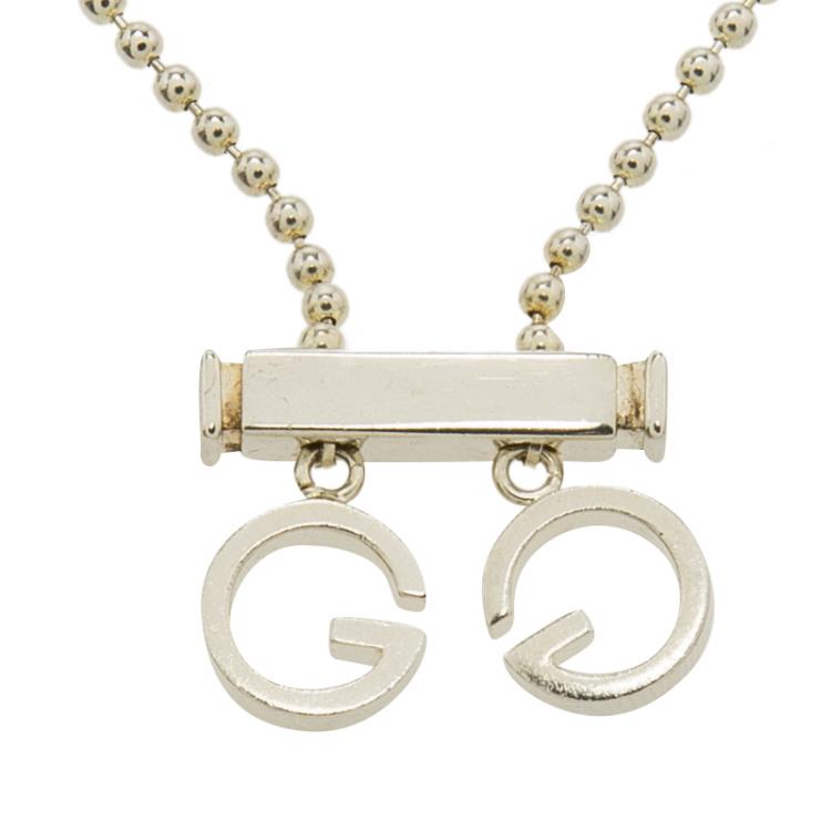 Pre Owned Gucci Tiered Beads Silver Bracelet