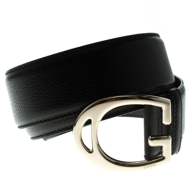 Gucci Black Leather G Buckle Belt 95 CM