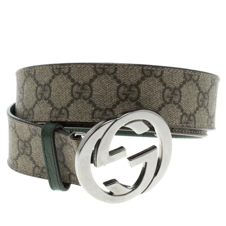 Gucci Beige GG Supreme Canvas Interlocking G Buckle Belt 90CM Gucci | The  Luxury Closet