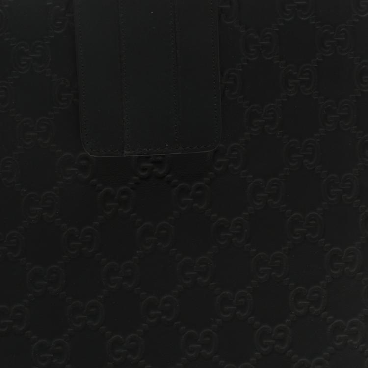 Pre Owned Gucci Black Guccissima Leather iPad Case