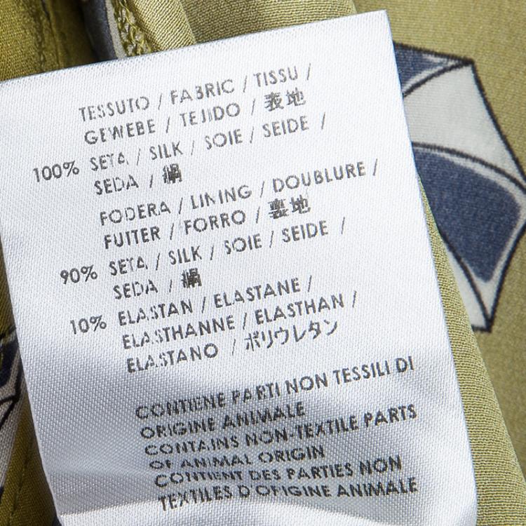 Pre Owned Gucci Green Silk Beach Umbrella Print High Waist Trousers M