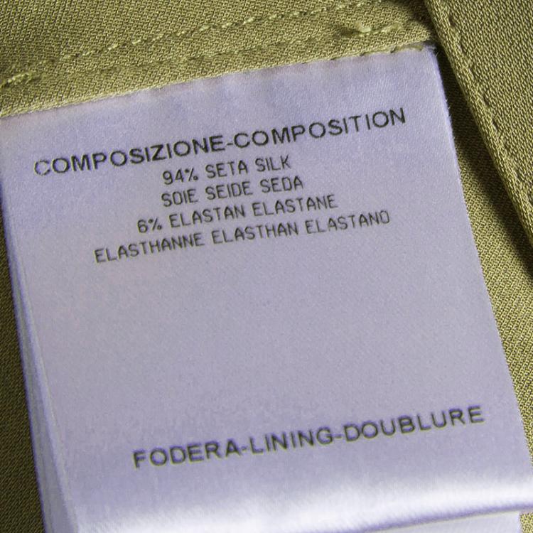 Pre Owned Gucci Olive Green Silk Jumpsuit S
